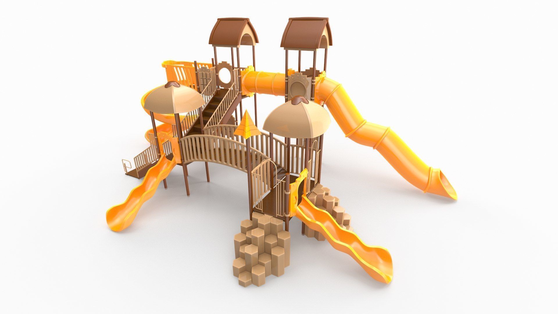 Playground for Children Low-poly 3D model_2