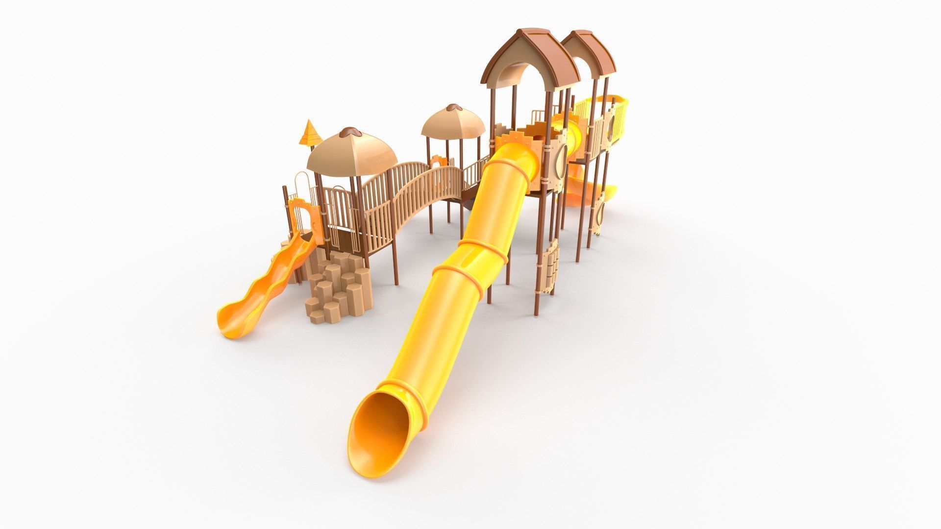 Playground for Children Low-poly 3D model_6