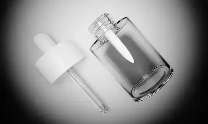 Glass Dropper Bottle 3D Model Cosmetic Packaging Skincare oil