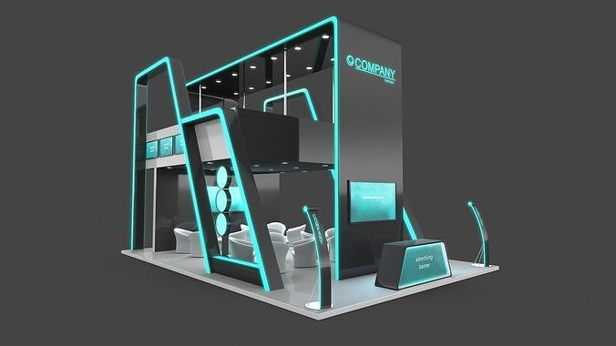 Exhibition Stand 3 Low-poly 3D model