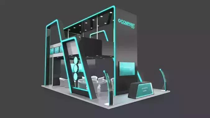 Exhibition Stand 3 Low-poly 3D model
