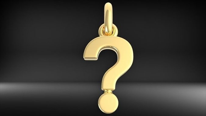 Question Mark Pendant Charm Necklace Jewelry 3D print model