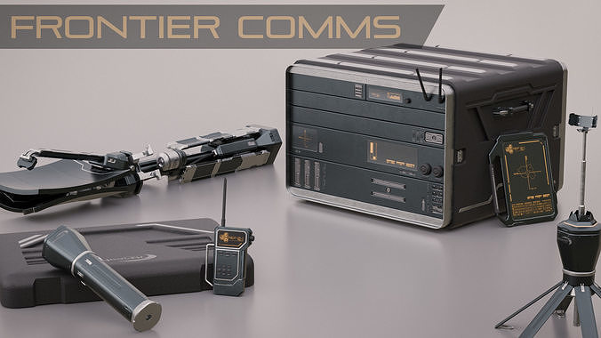 Sci-Fi Communication Equipment Game Pack Low-poly 3D model