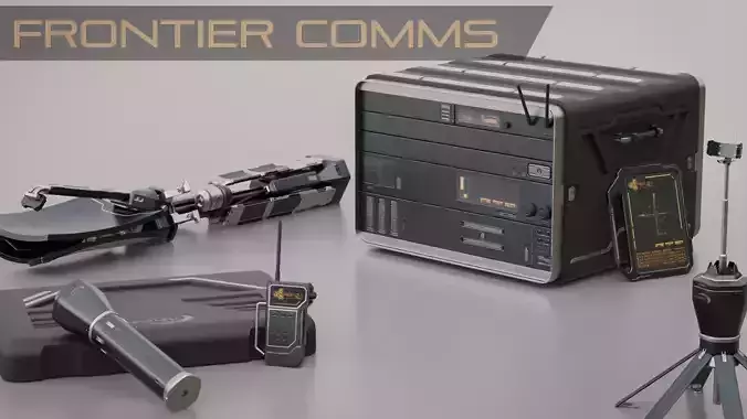 Sci-Fi Communication Equipment Game Pack Low-poly 3D model