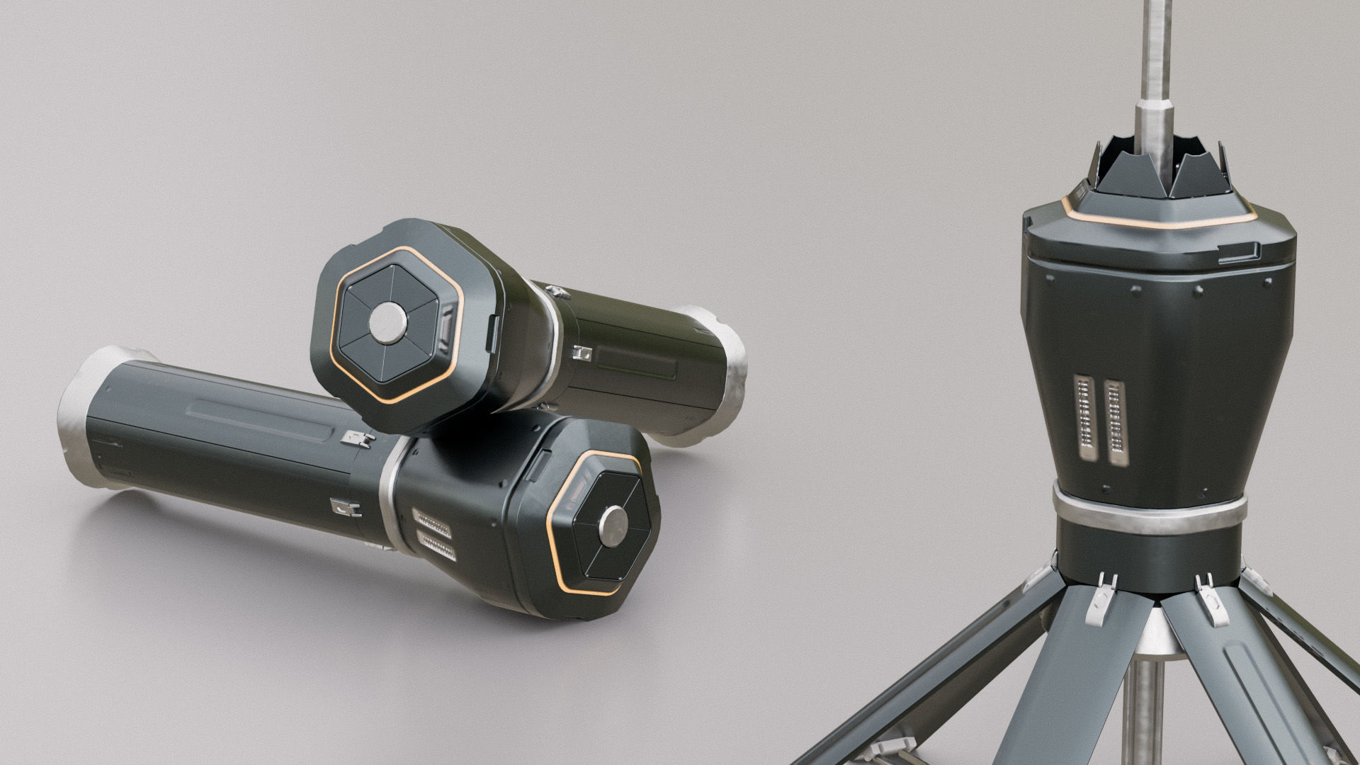 Sci-Fi Communication Equipment Game Pack Low-poly 3D model_9