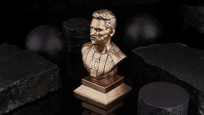 Lionel Messi Stand Ball Collectible Bust Free 3D print model