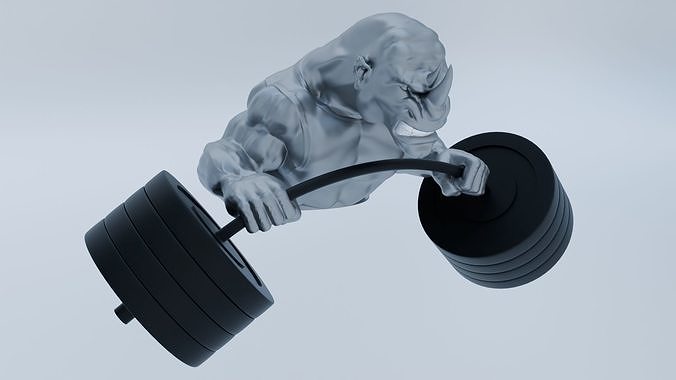 Rhinoceros Bodybuilder Fridge Magnetic for Refrigerator Free 3D print model