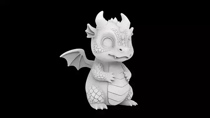 Cute Baby Dragon 3D Print Model