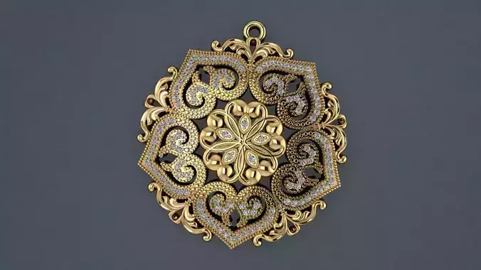 Gilded Mandala Medallion-necklace