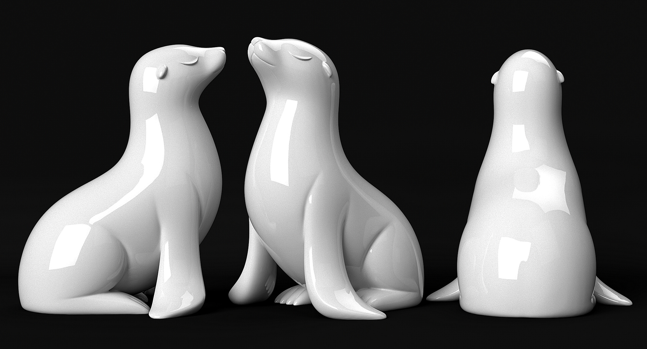 Seal Sculpture 3D print model_10