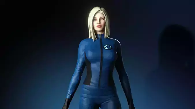 Invisible Woman Low-poly 3D model