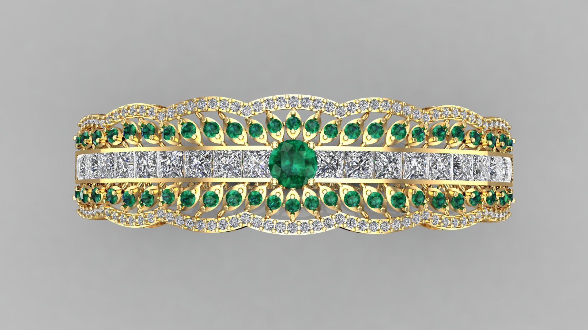 bracelet gold design 3D print model_4