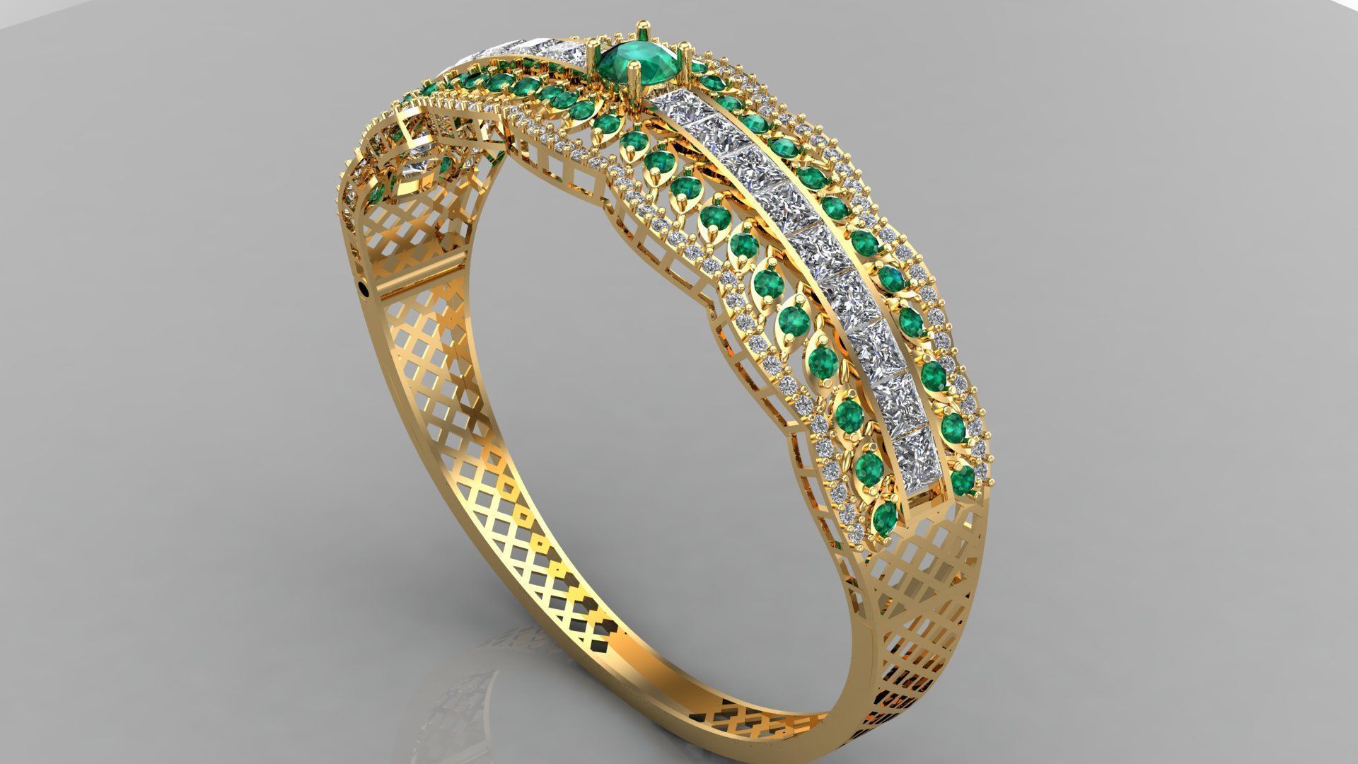 bracelet gold design 3D print model_6