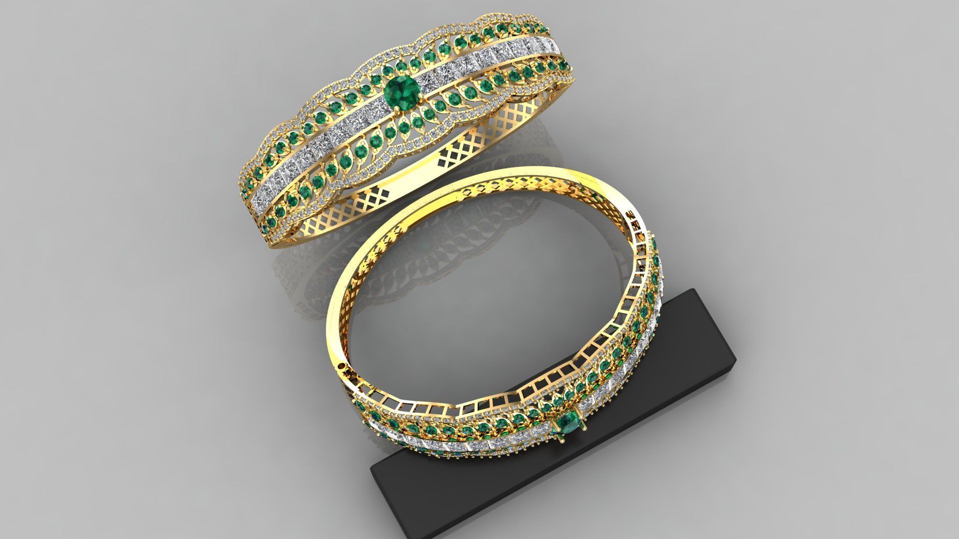 bracelet gold design 3D print model_8