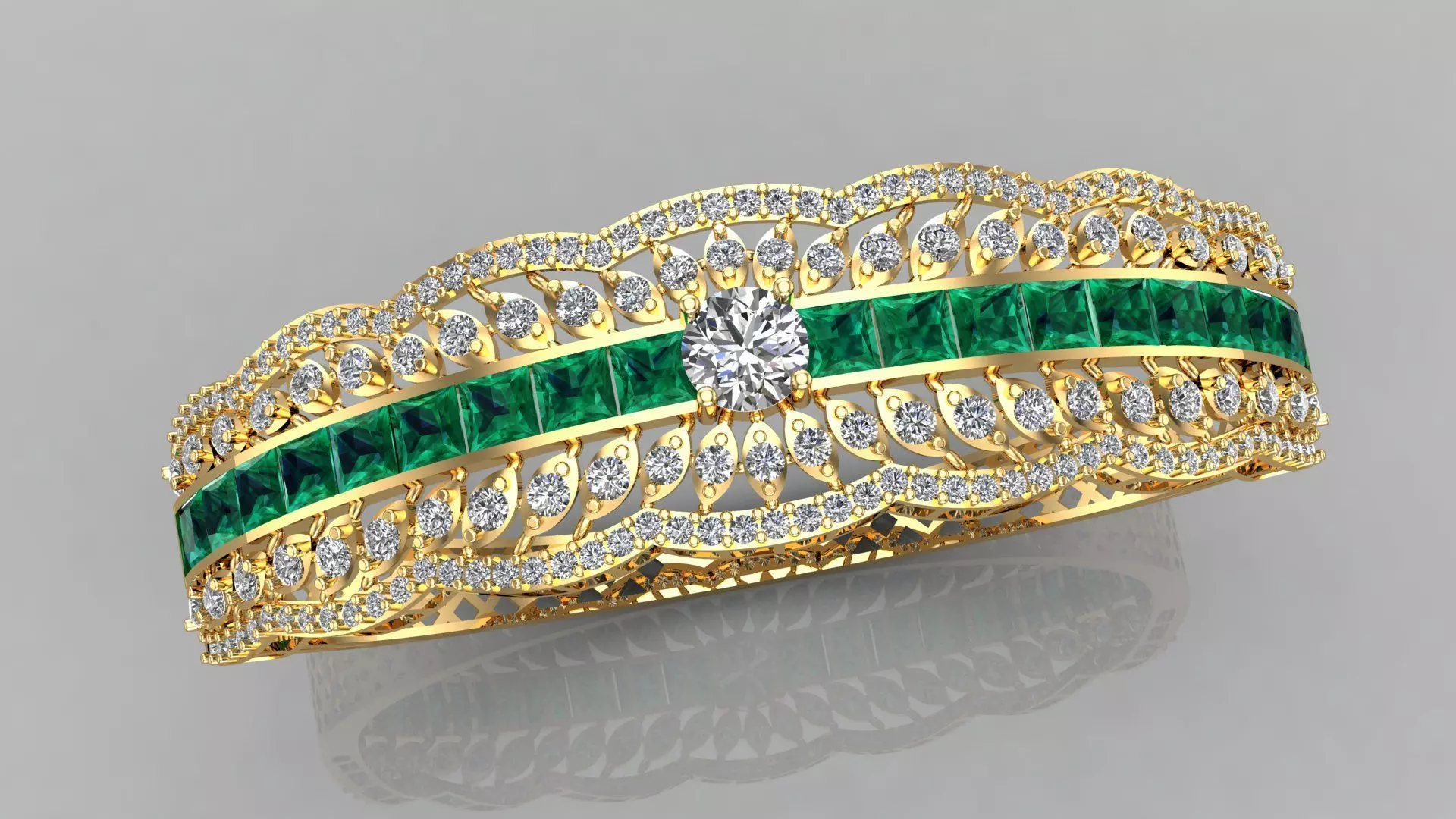 bracelet gold design 3D print model_0