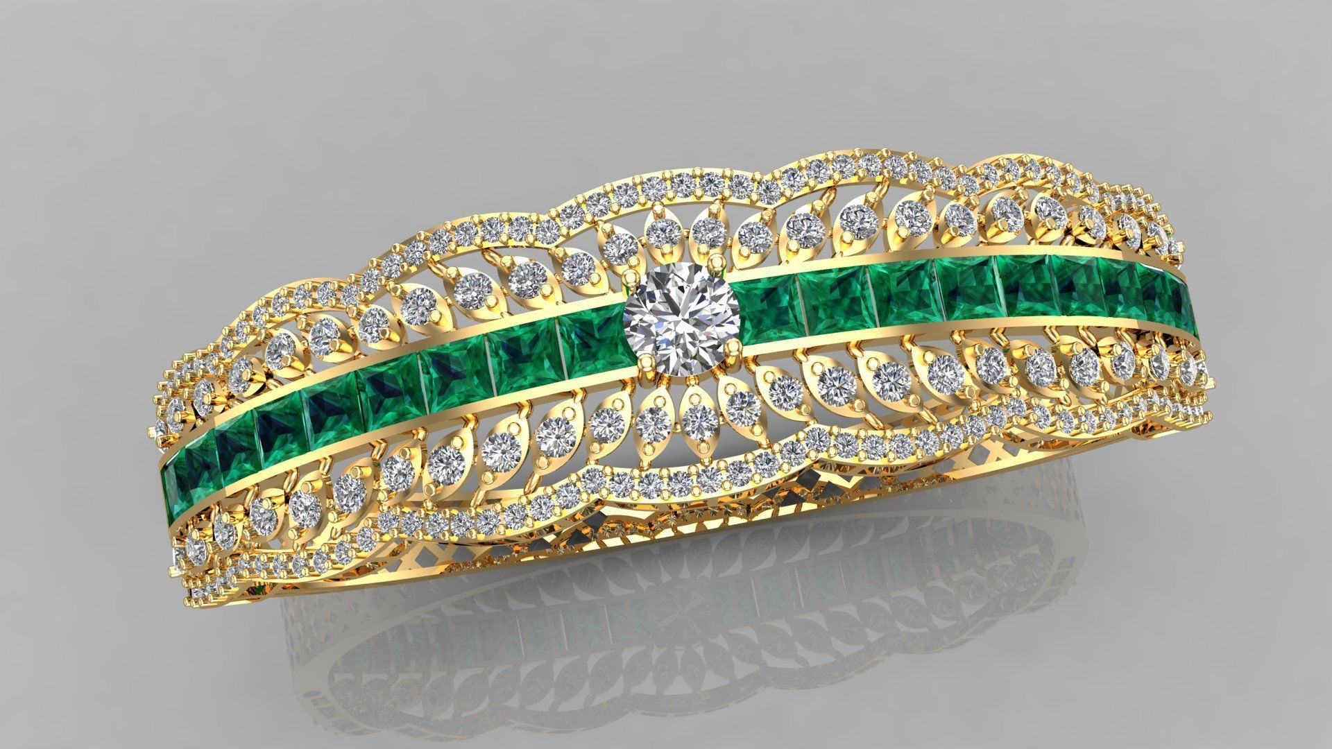 bracelet gold design 3D print model_1