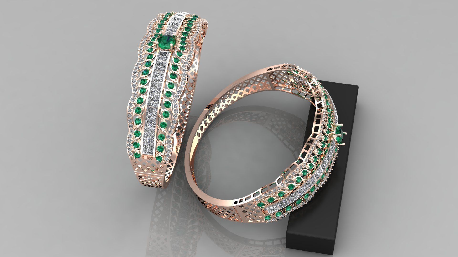 bracelet gold design 3D print model_11