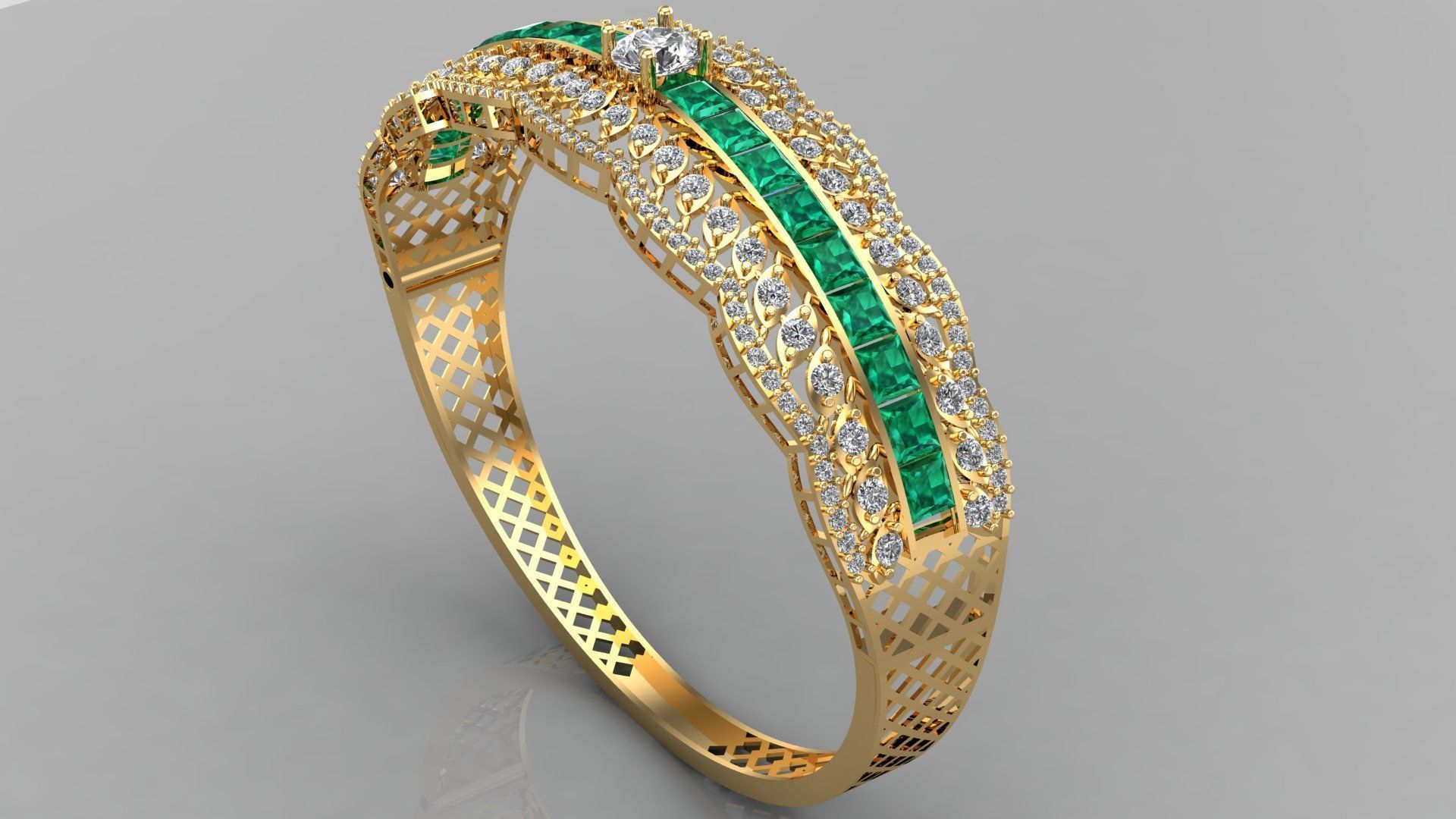 bracelet gold design 3D print model_3