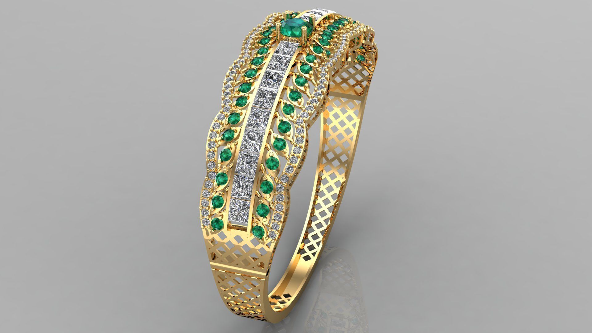 bracelet gold design 3D print model_7