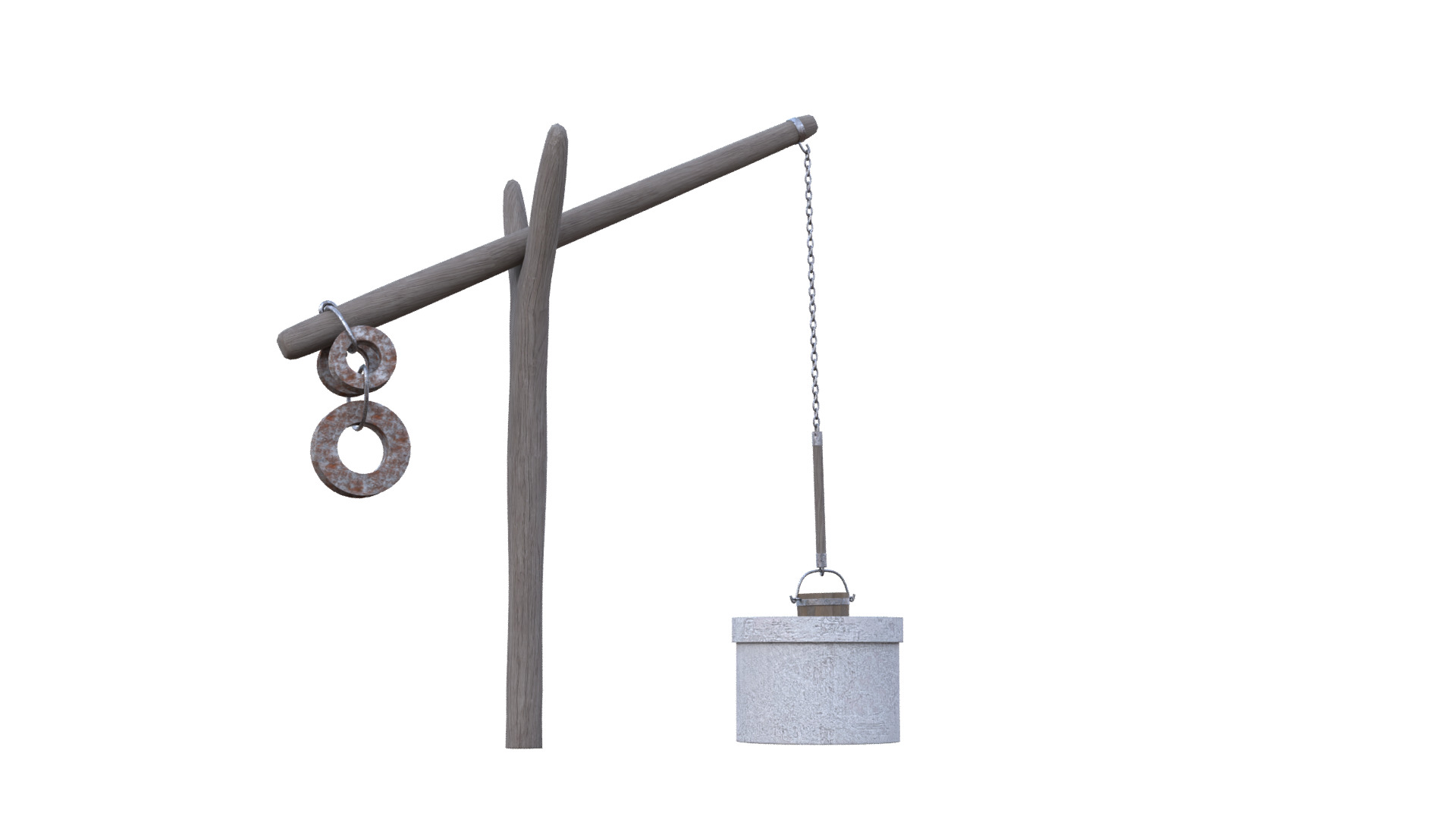 Old Rustic Well Low-poly 3D model_30