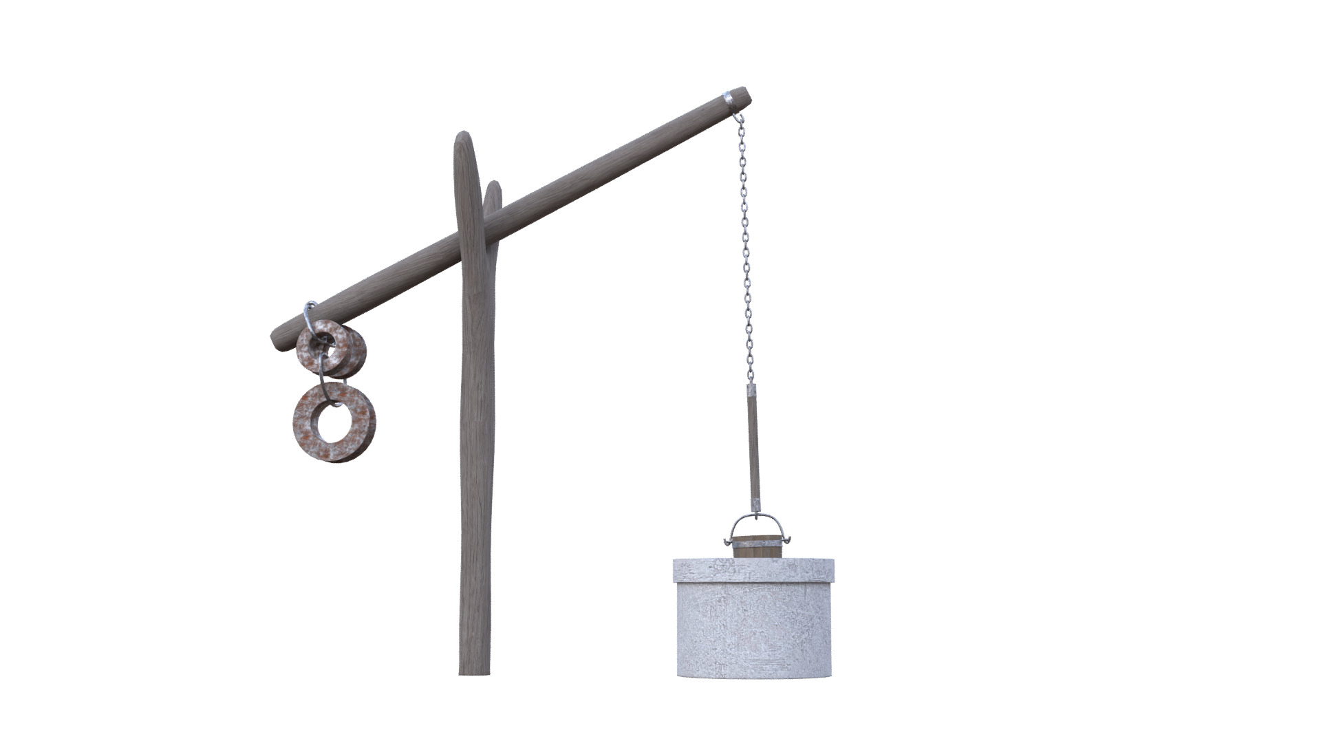 Old Rustic Well Low-poly 3D model_27