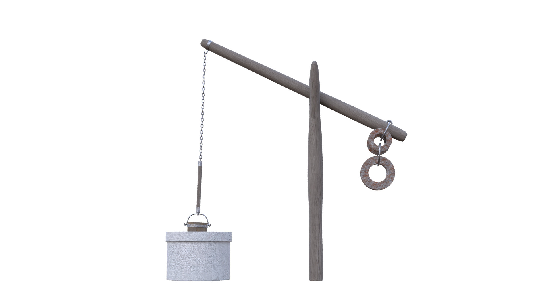 Old Rustic Well Low-poly 3D model_45