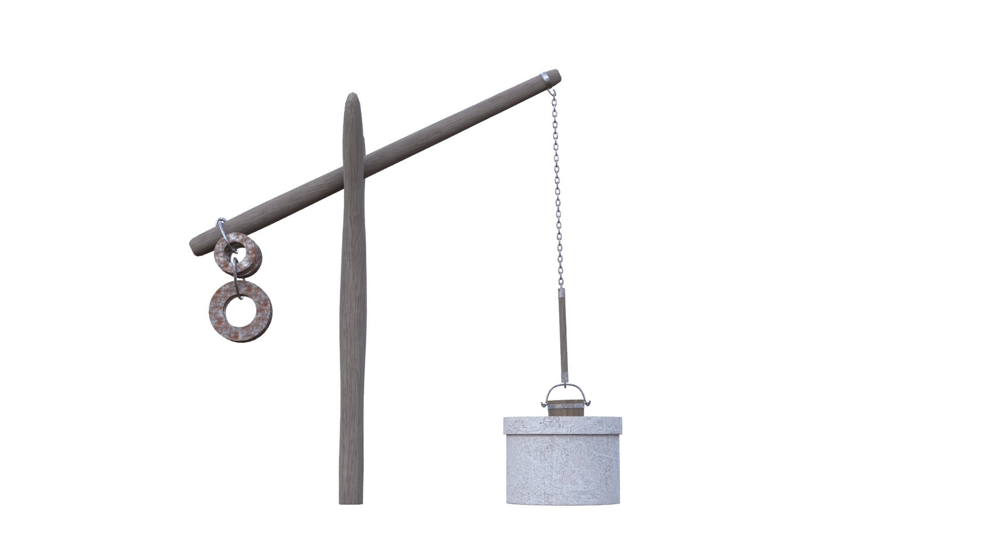 Old Rustic Well Low-poly 3D model_28