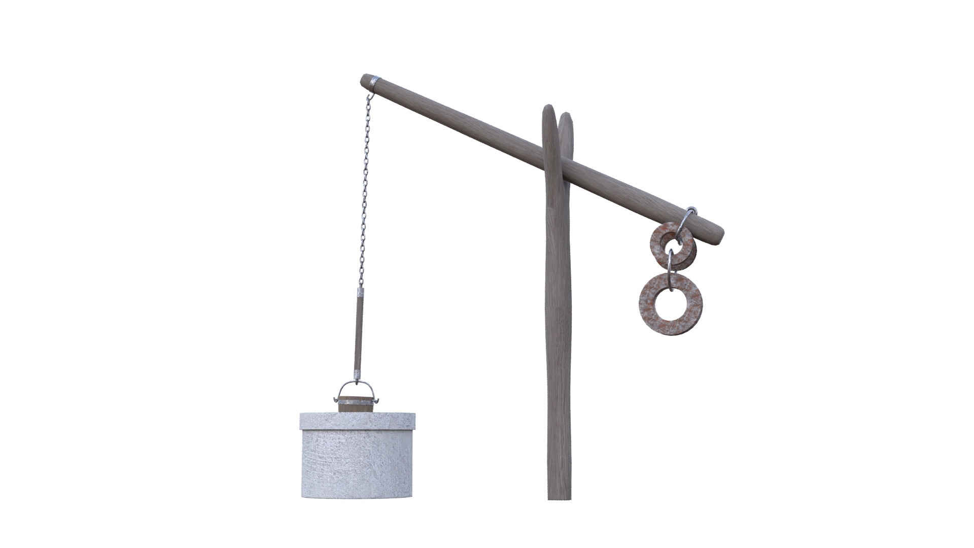 Old Rustic Well Low-poly 3D model_44