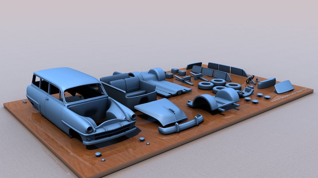Plymouth Belvedere Station Wagon 1954 3D print model_11