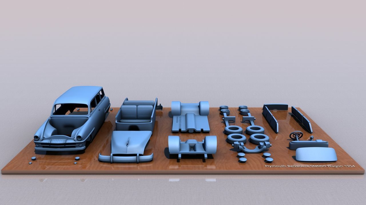 Plymouth Belvedere Station Wagon 1954 3D print model_9