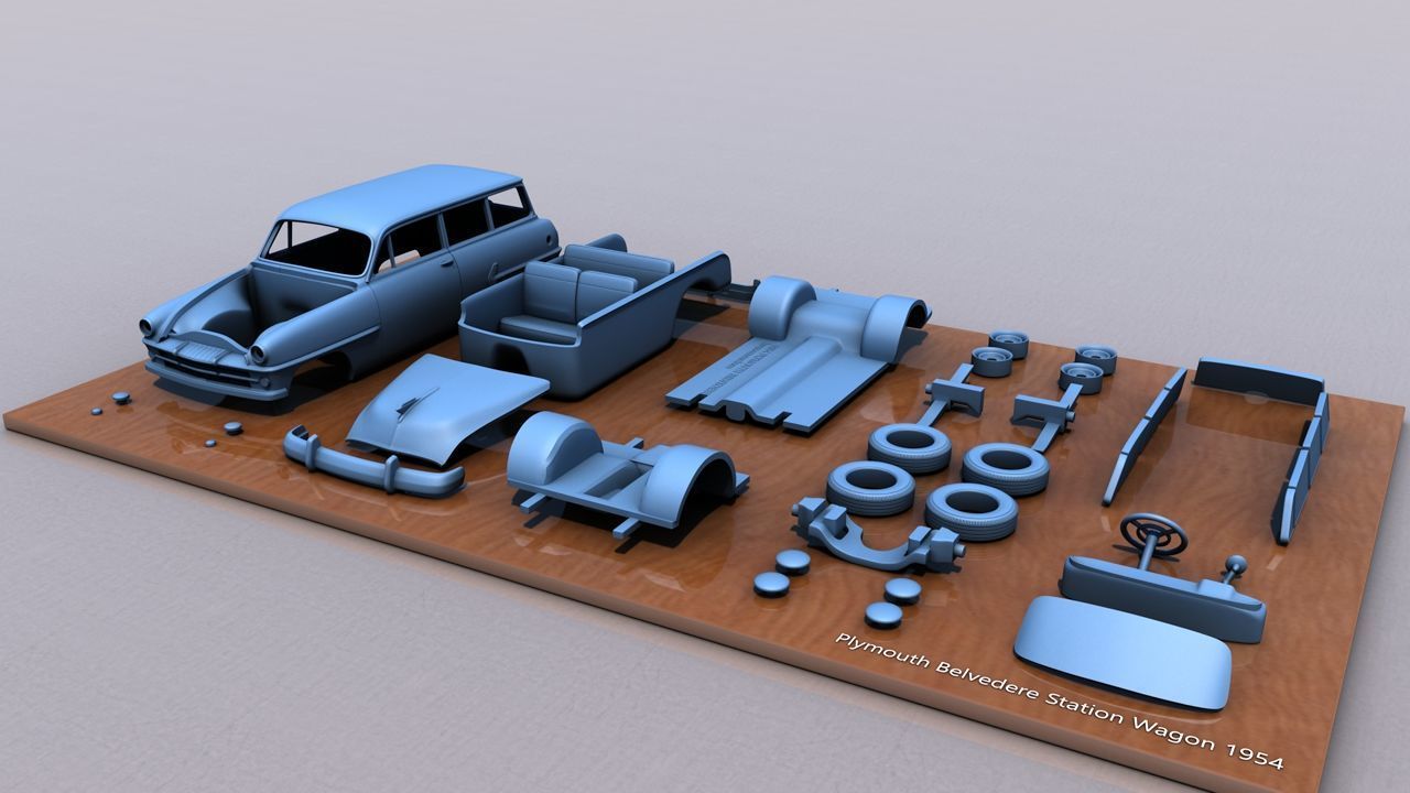 Plymouth Belvedere Station Wagon 1954 3D print model_5