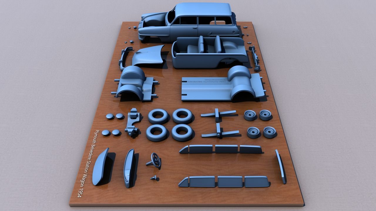 Plymouth Belvedere Station Wagon 1954 3D print model_10