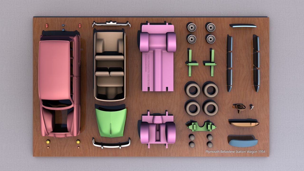 Plymouth Belvedere Station Wagon 1954 3D print model_8