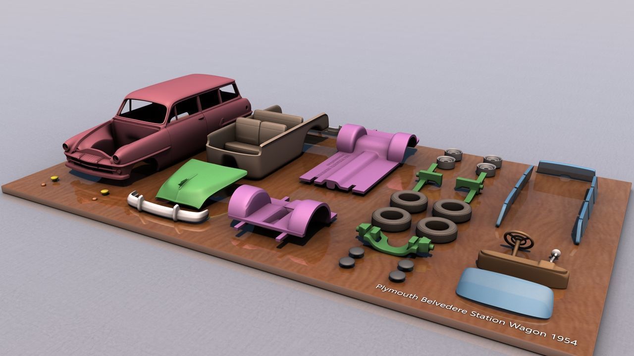 Plymouth Belvedere Station Wagon 1954 3D print model_6