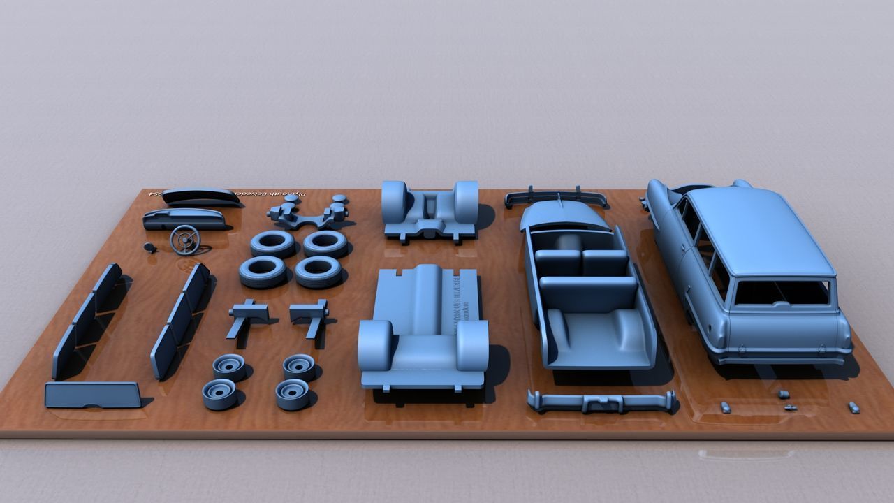 Plymouth Belvedere Station Wagon 1954 3D print model_12