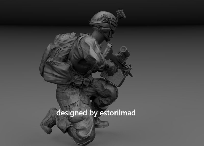 SPECIAL FORCES SOLDIER HEAVY MACHINE GUN v2 3D print model_2