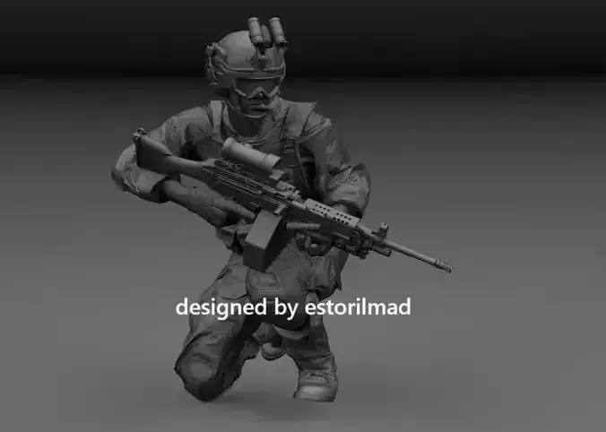 SPECIAL FORCES SOLDIER HEAVY MACHINE GUN v2