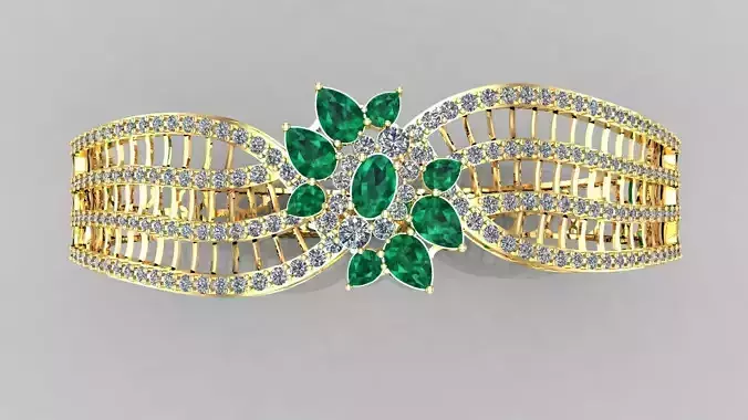 Floral Filigree Gold Cuff