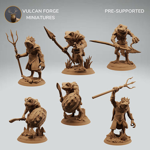 Bullywug Frog People Warriors Bundle 3D print model