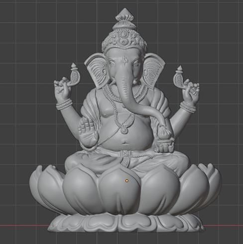 Ganpati with lotus base Ganesh 3D print model