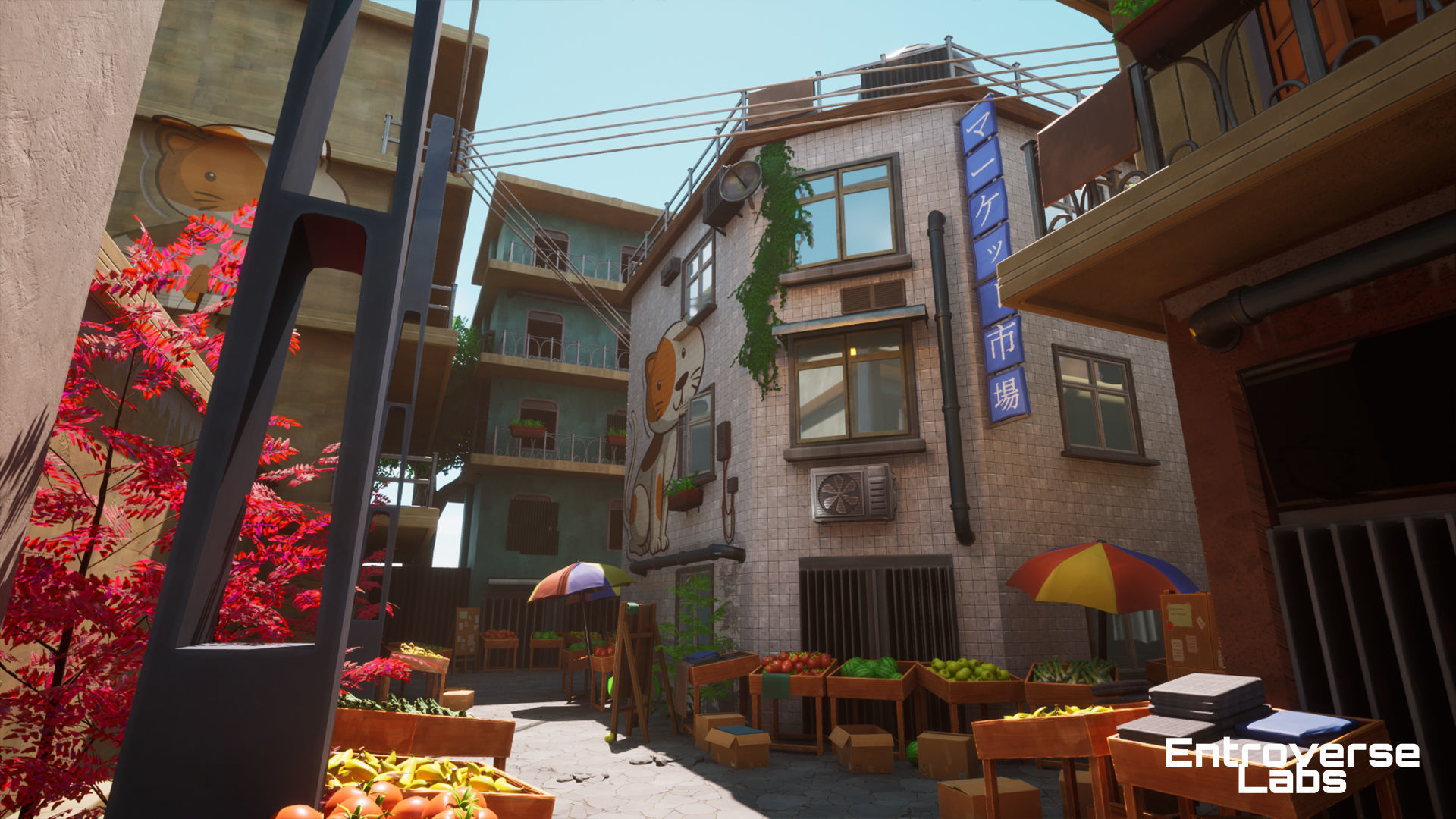Stylized Japanese Street - modular Unreal Engine Pack Low-poly 3D model_12