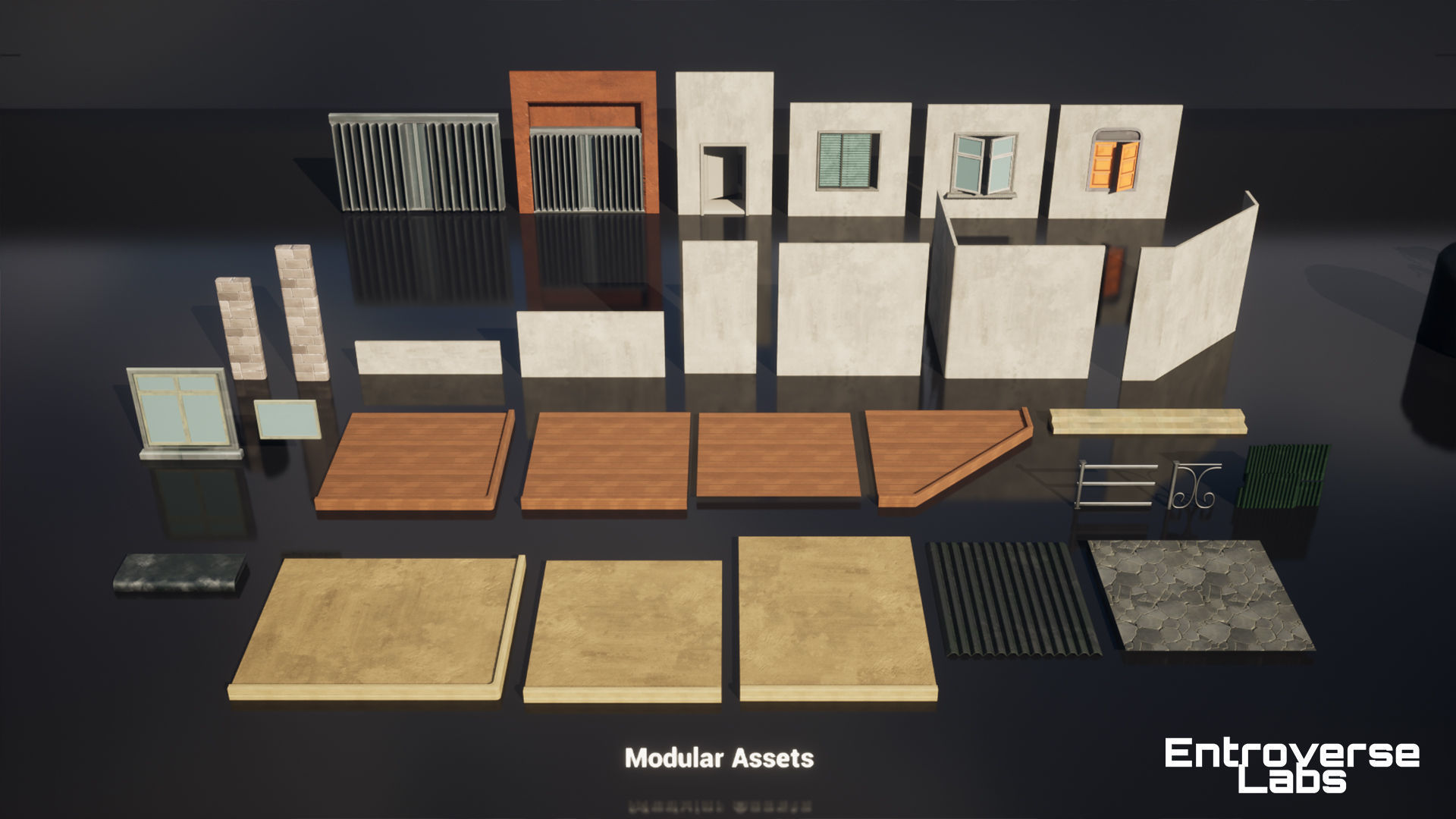 Stylized Japanese Street - modular Unreal Engine Pack Low-poly 3D model_8