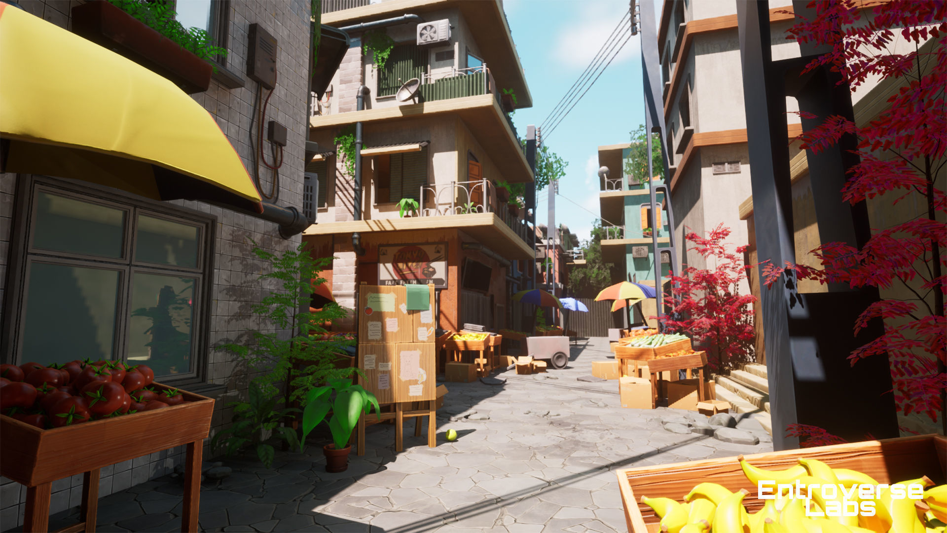 Stylized Japanese Street - modular Unreal Engine Pack Low-poly 3D model_10