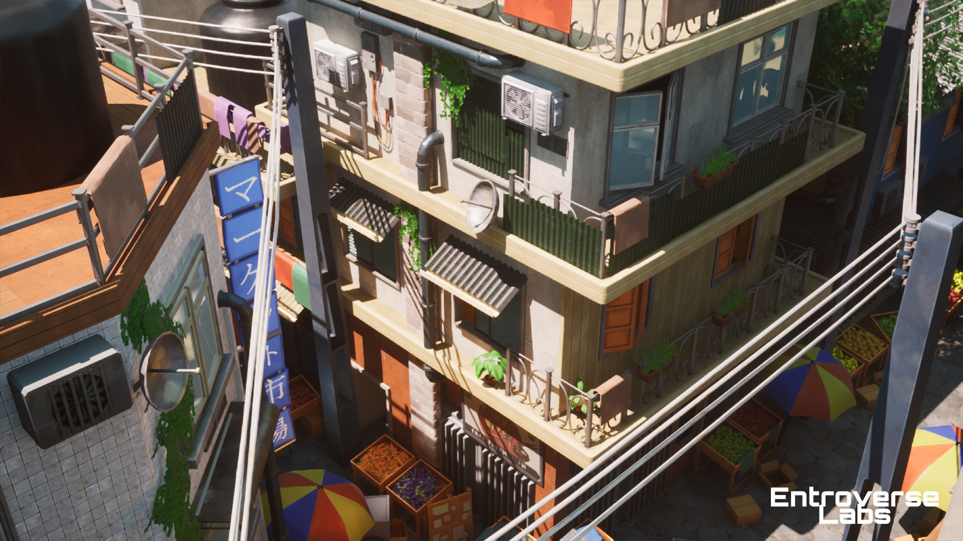 Stylized Japanese Street - modular Unreal Engine Pack Low-poly 3D model_14