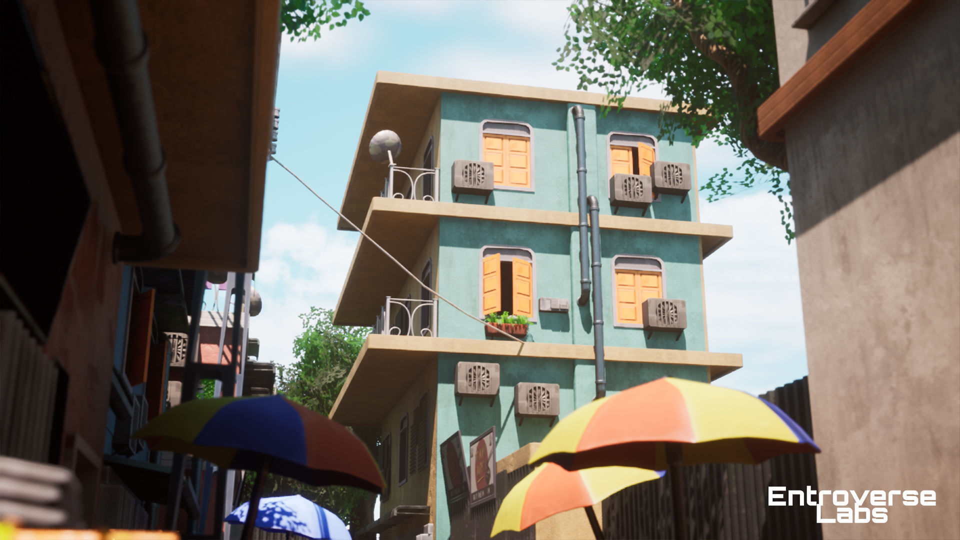 Stylized Japanese Street - modular Unreal Engine Pack Low-poly 3D model_6