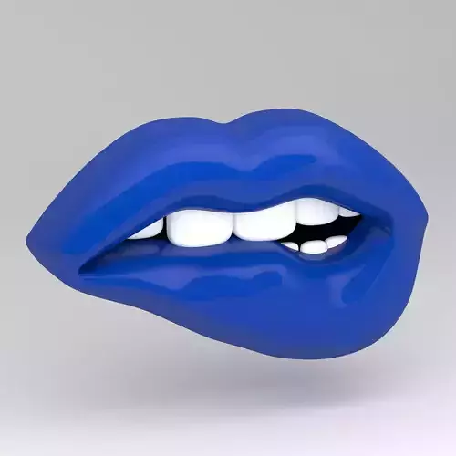 blue lips biting