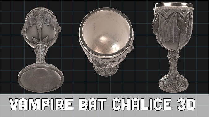 Vampire Bat Chalice Gothic Medieval Goblet 3D print model