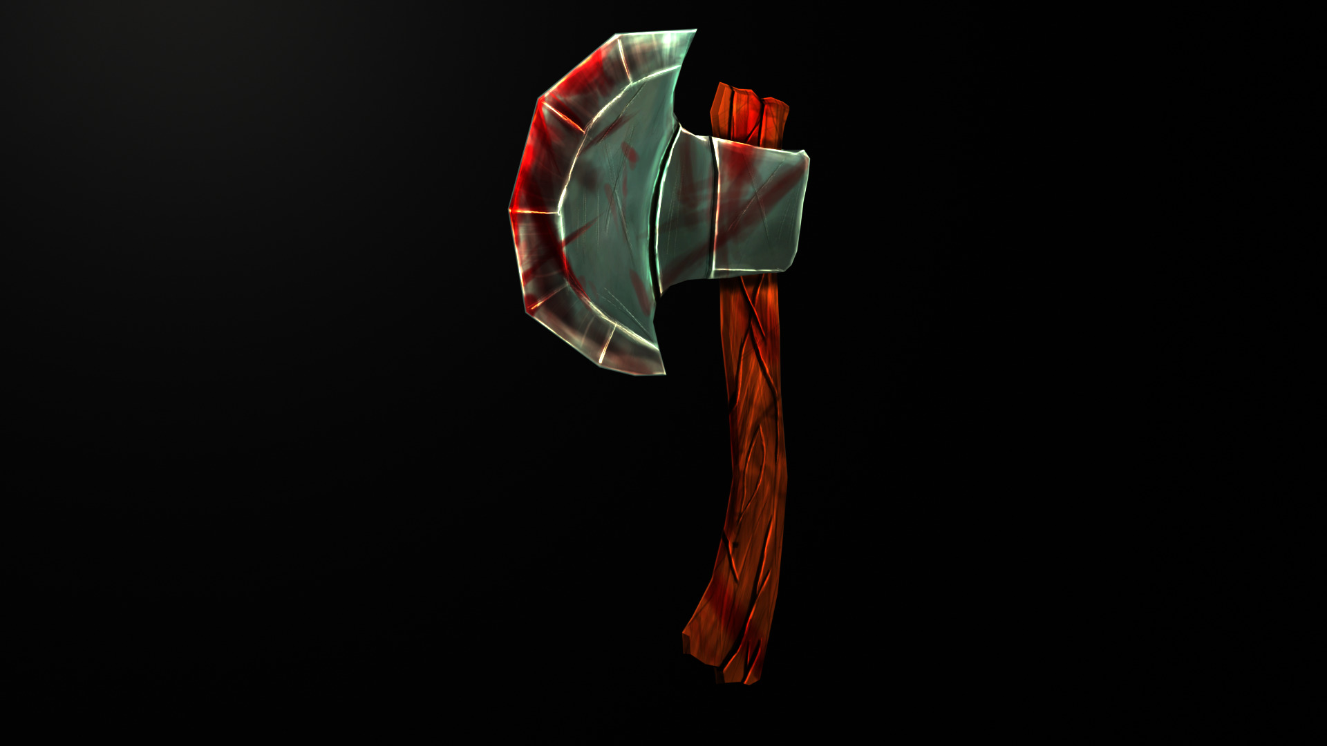 Stylized Low Poly Cartoon Axe Low-poly 3D model_8