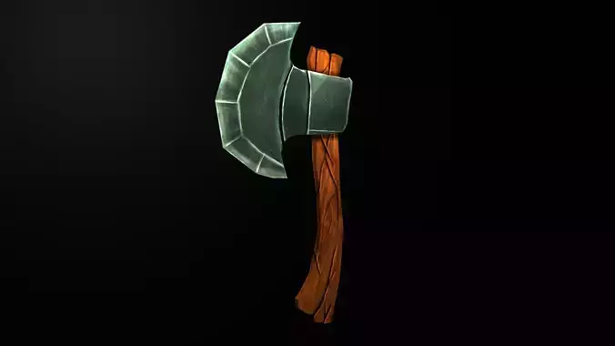 Stylized Low Poly Cartoon Axe