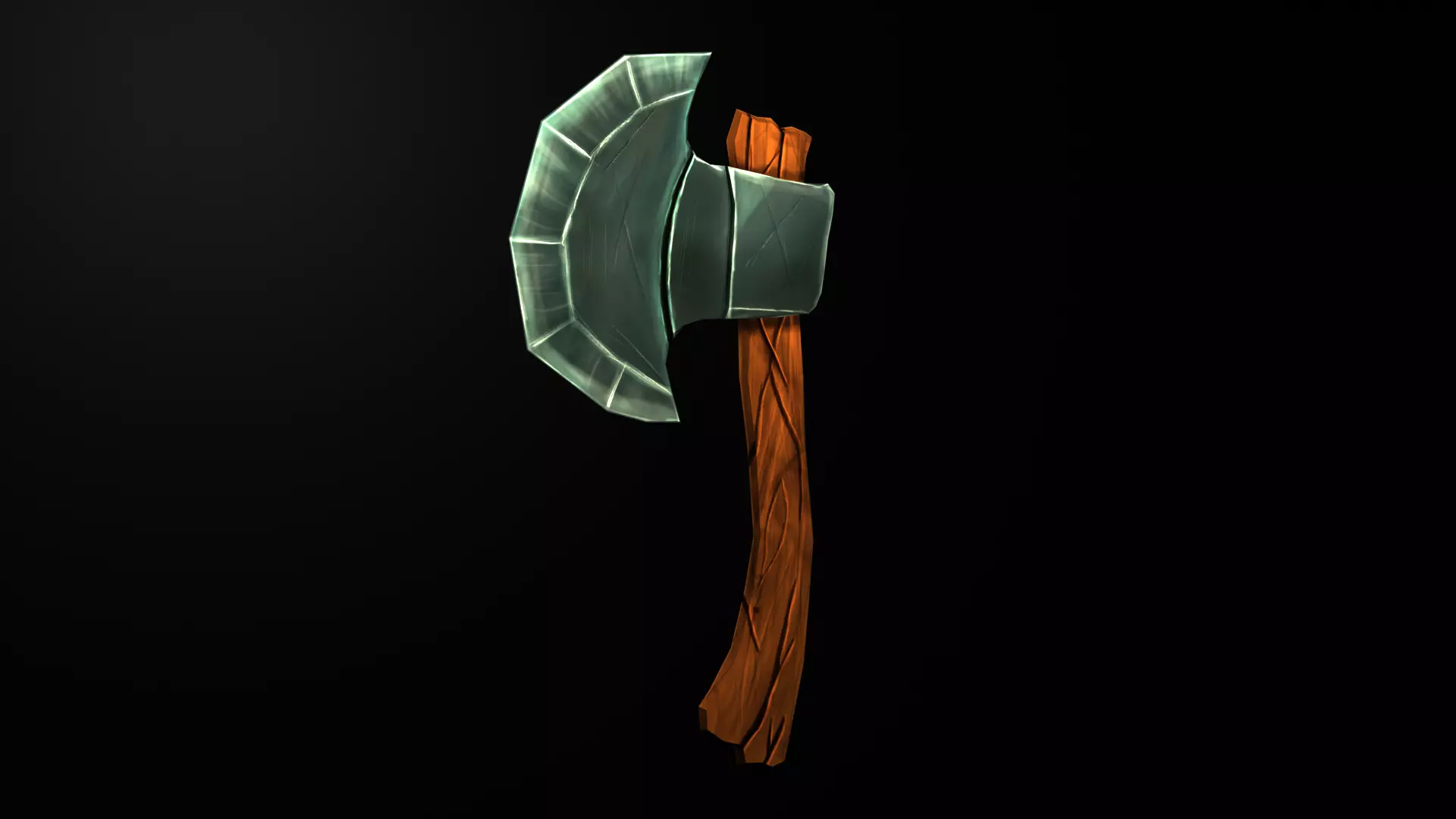 Stylized Low Poly Cartoon Axe Low-poly 3D model_0